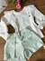 Conjunto blusa manga longa/short jaquard kiki xodo
