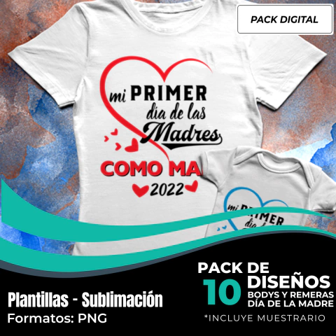 Diseños Bodys + Remeras Día de la Madre - Modelo 124