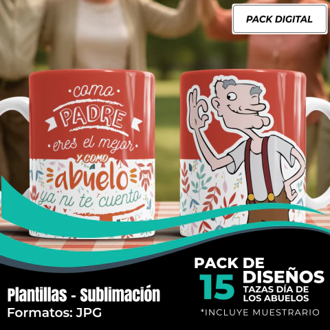Diseños Tazas Dia de los Abuelos - Modelo 18 - comprar online