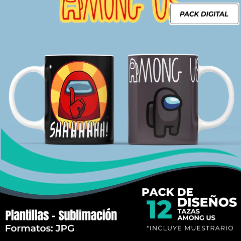 Diseños Plantillas Tazas Among Us Sublimacion 