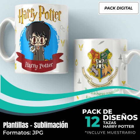 Diseños Plantillas Tazas Harry Potter Sublimacion 