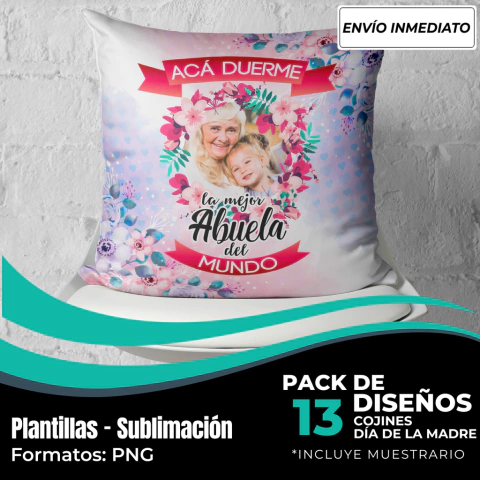 Diseños Cojines p/ Colocar Fotos Día de la Madre - Modelo 39