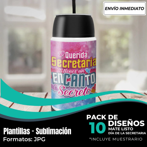 Diseños Mate Listo Día de la Secretaria - Modelo 4