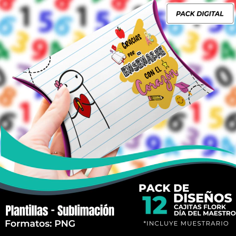 Diseños Cajitas Almohadas Día del Maestro Flork - Modelo 50