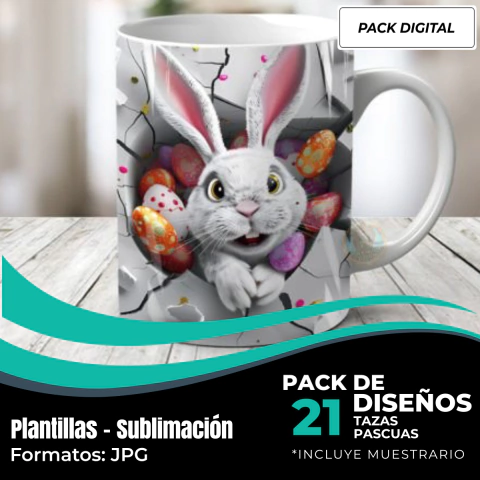 Diseños Plantillas Tazas Pascuas Sublimacion