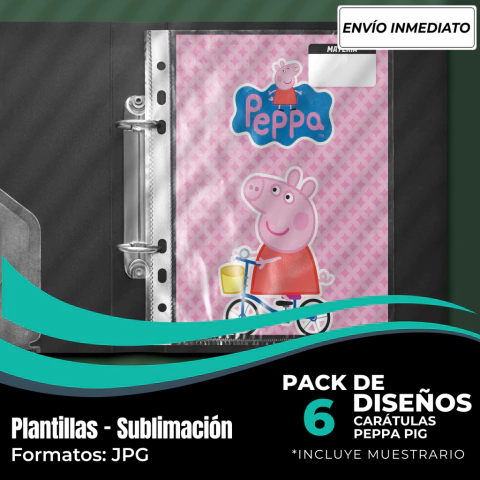 Diseños Escolares Carátulas Peppa Pig - Modelo 1