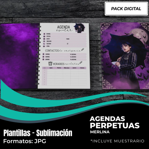 Diseños Agendas Perpetuas Merlina - Modelo 5
