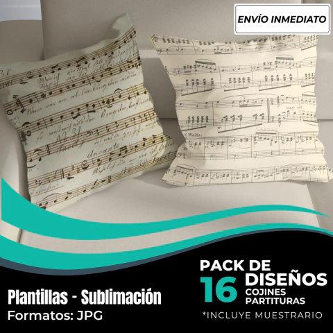 Diseños Cojines Partituras - Modelo 56
