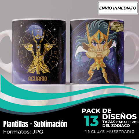 Plantillas para Tazas Los Caballeros del Zodiaco - Modelo 3