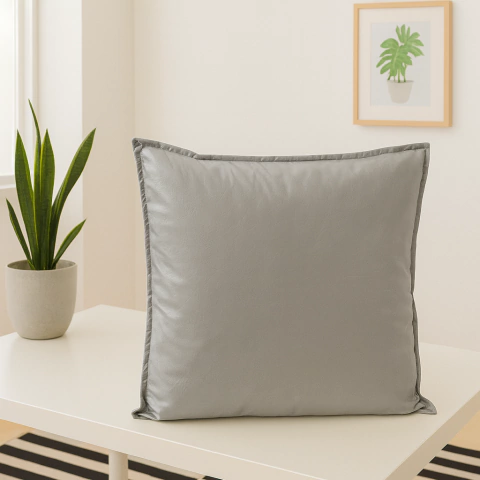 Almohadon Ecocuero Algarrobo 60x60x10 Gris - comprar online