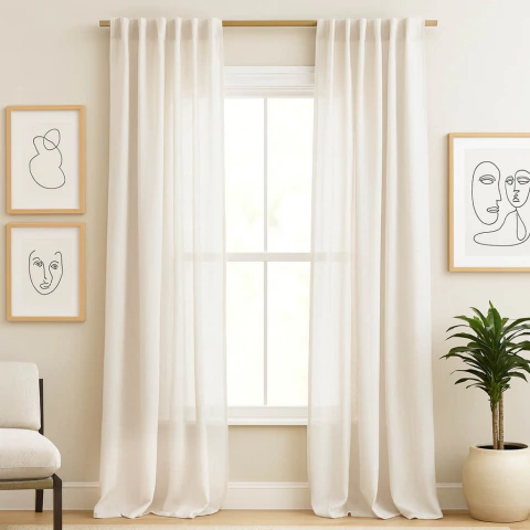 Cortina Gasa Premium dos paños - Cubre 280x210 - Natural - comprar online