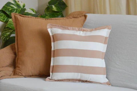 Almohadon decorativo nordico de Tusor Blanco Raya Beige 40x40 TS-4012 - comprar online