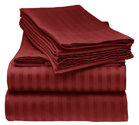 Sabanas premium Dobby King Cama 2.00x2.00 extra suave Microfibra 600hilos Bordo