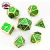 Set de Dados Metálicos - Verde Esmeralda con Bordes Dorados