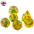 Set de Dados - Amarillo con Glitter Typo Roja