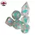 Set de Dados - Blanco con Glitter Typo Aguamarina