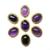 Ametista em Brass Indiano 19mm