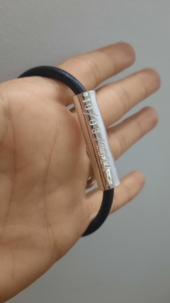 Pulsera de cuero mediano con dona ancha - tienda online
