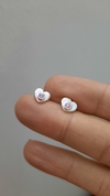 Aros corazón con piedra