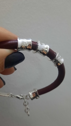 Pulsera de cuero grueso con dona 2 - comprar online