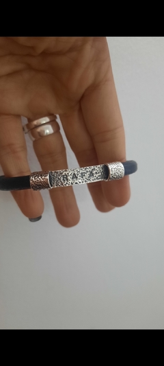 Pulsera de identidad cuero mediano - MP Joyas