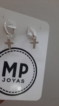 Mini argollita cruz con Cubic - comprar online