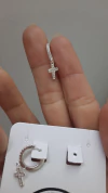 Mini argollita cruz con Cubic