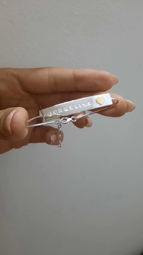 Microesclava con aplique de oro (corazón)