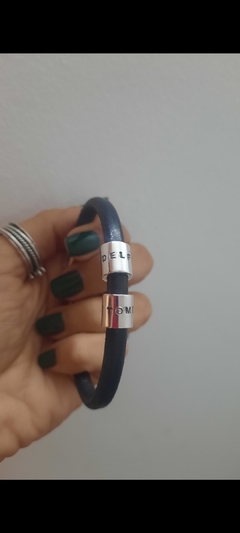Pulsera de cuero grueso con dona 2 - comprar online