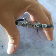 Pulsera de identidad cuero mediano - MP Joyas