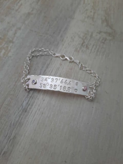 Pulsera identidad doble con piedras - tienda online