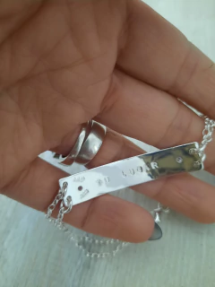 Pulsera identidad doble con piedras en internet