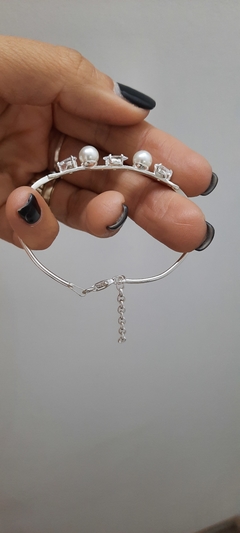 Semirigida de perla y piedras - comprar online