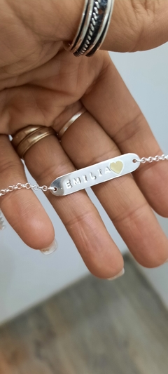 Pulsera identidad corazón. Niño