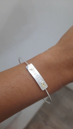 Microesclava doble aplique de oro