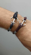 Pulsera de cuero "Ancla"