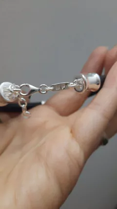 Pulsera de cuero grueso Silver - comprar online