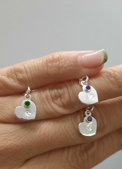Dije corazón con piedra - comprar online