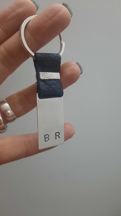 Llavero de plata y cuero - tienda online