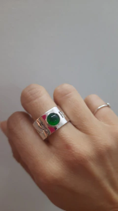 Anillo cinta AMOR con piedra natural