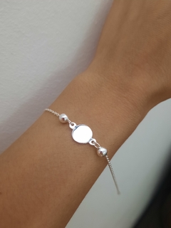 Pulsera espejito con bolitas - MP Joyas