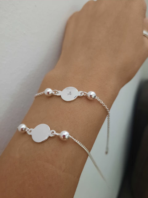 Pulsera espejito con bolitas