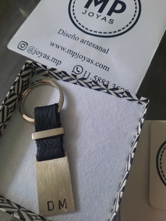 Llavero de plata y cuero - tienda online