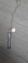 CONJUNTO BARRITA DE PLATA Y CORAZON CON CADENA ROLO FINA DE 45cm - comprar online