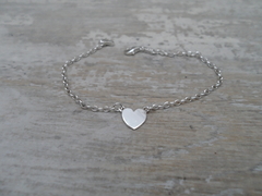 PULSERA ROLO FINA CON CORAZON - MP Joyas