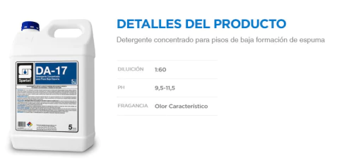 QUIMICO SPARTAN DETERGENTE ALCALINO PARA SUELOS DA 17 X 5L