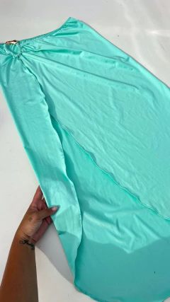 Saia Midi Verde Água Brick - Aluvie