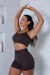 Conjunto Basic Coffe Short Aurora Fit