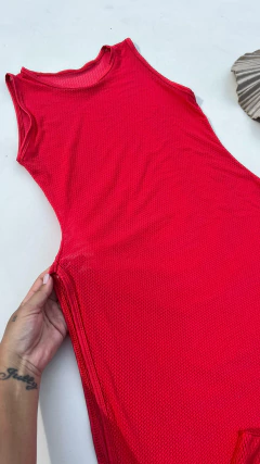 Vestido Tela Vermelho Brick - Aluvie
