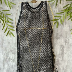 Vestido Tela com Brilho Preto Celebrar - comprar online